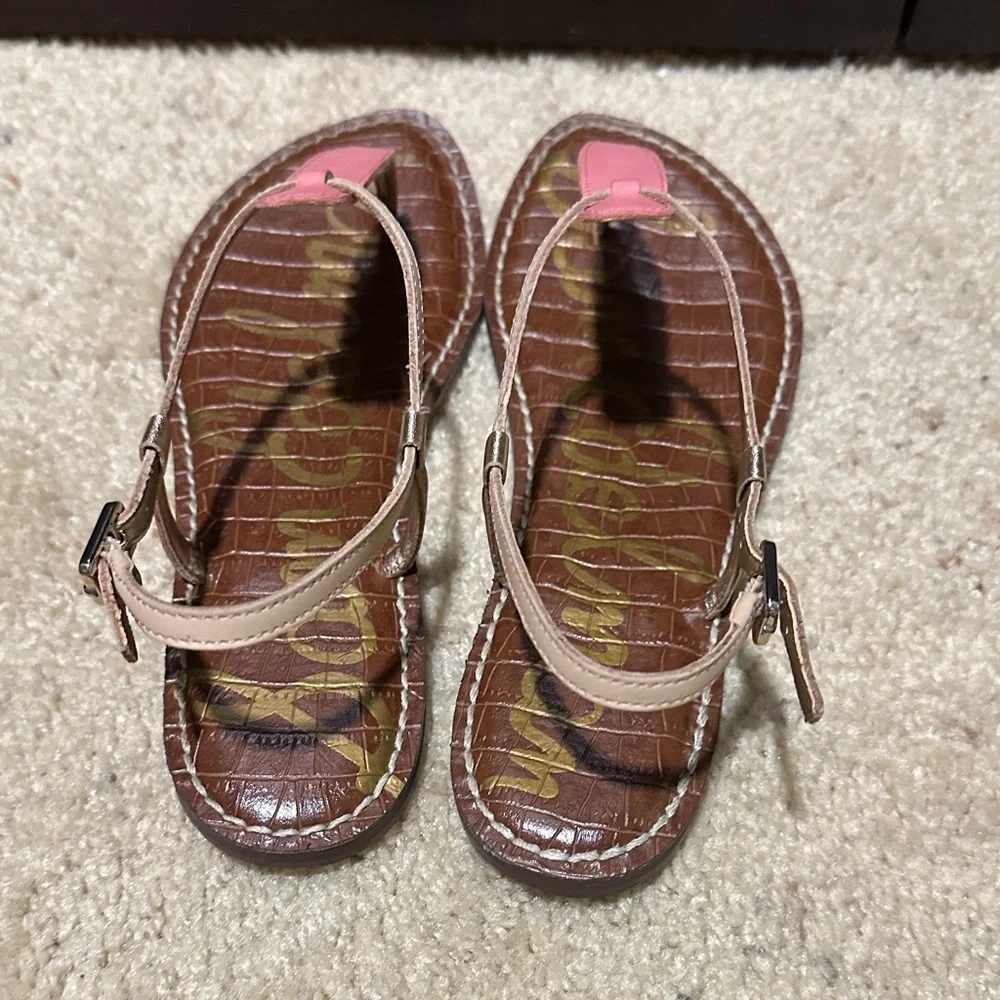 Sam Edelman GiGi Coral and nude Women's Sandals - Picture 3 of 4